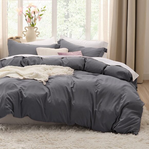 Bedsure Other - Dark Grey Duvet Cover Twin/Twin XL 2-Piece Set 1 Duvet Cover 1 Pillow Sham